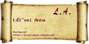Lövei Anna névjegykártya